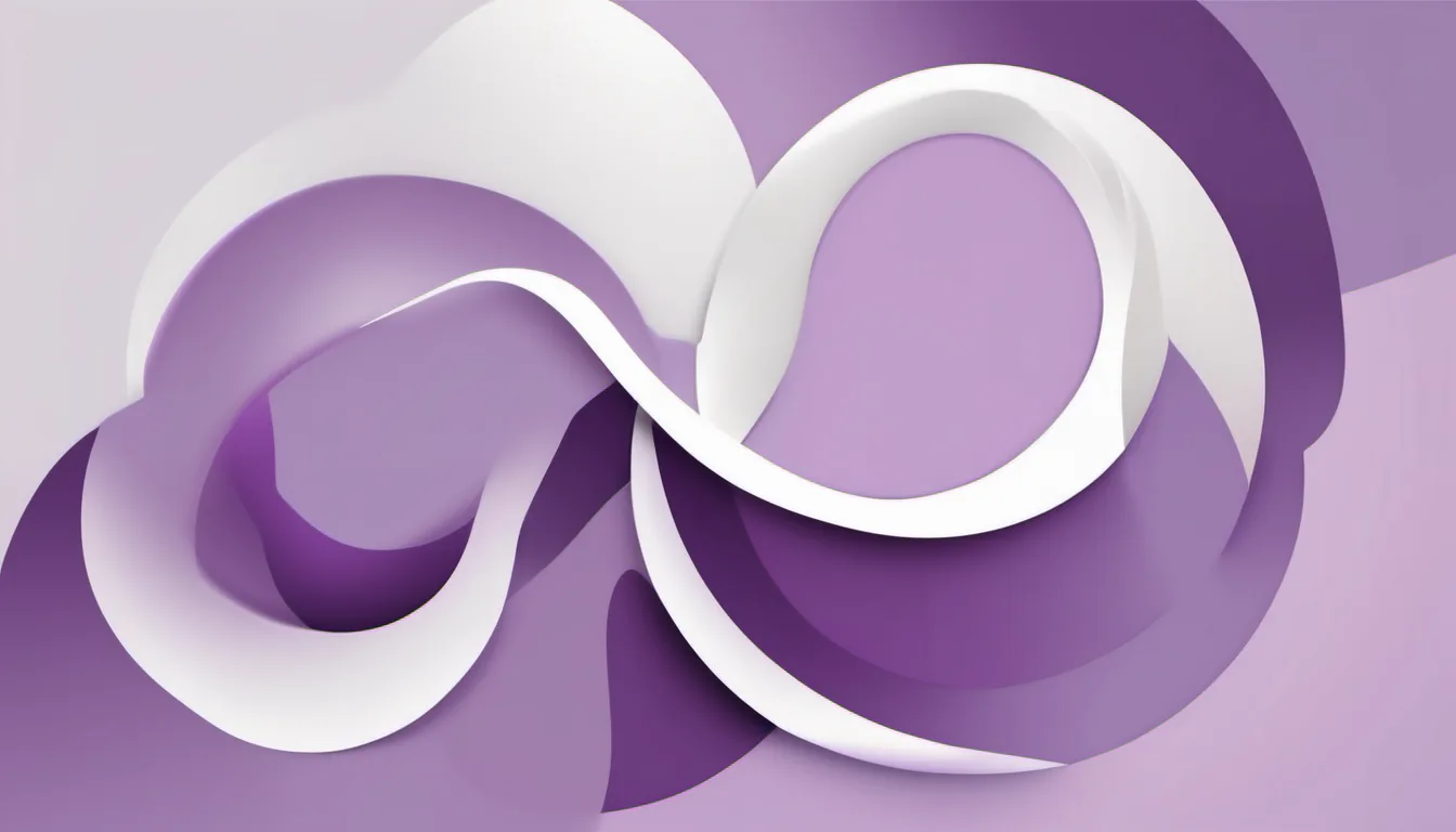 Abstract interlocking connection illustration in violet and pale lilac on white — decorative header for DIY Mini Splits Compared on Specs