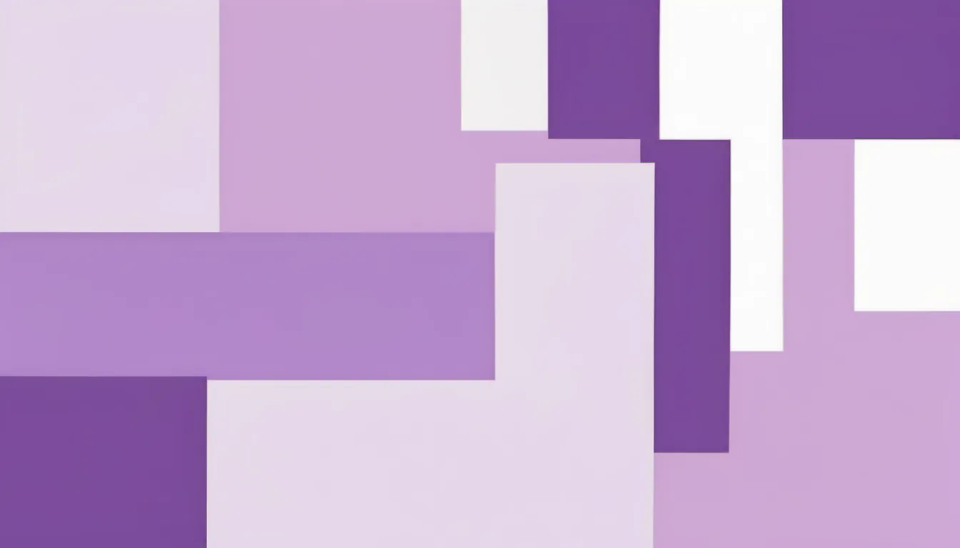 Abstract frame and fill illustration in violet and pale lilac on white — decorative header for Mini Split Specs and Whether They Add Up